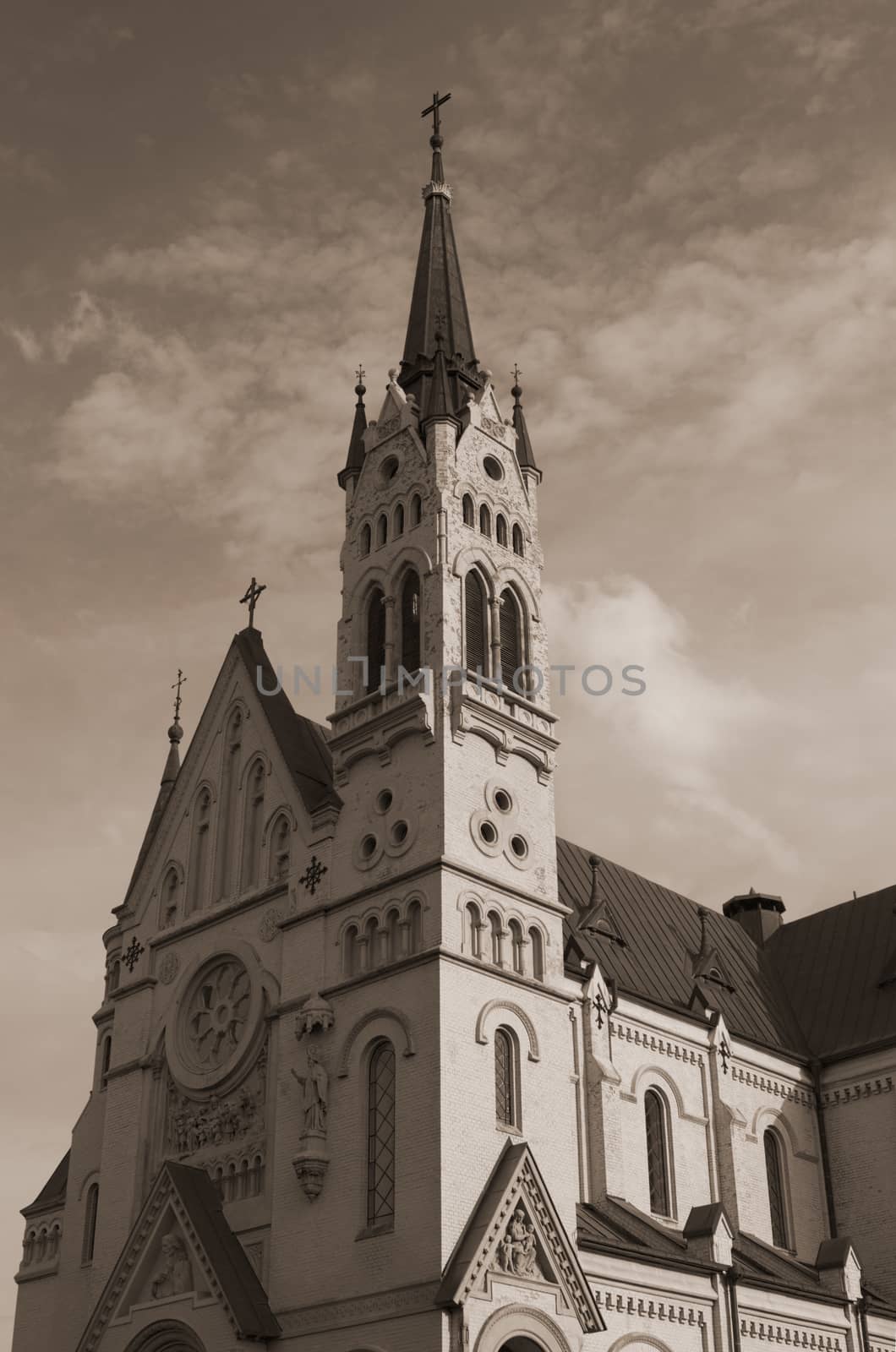 Fastovskiy roman catholic church (the monochrome scene).
The Central area of the city.