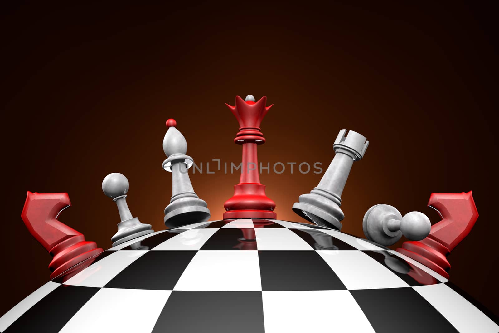 Symbolic frame (political upheaval). Chess pieces on a chess field. 
