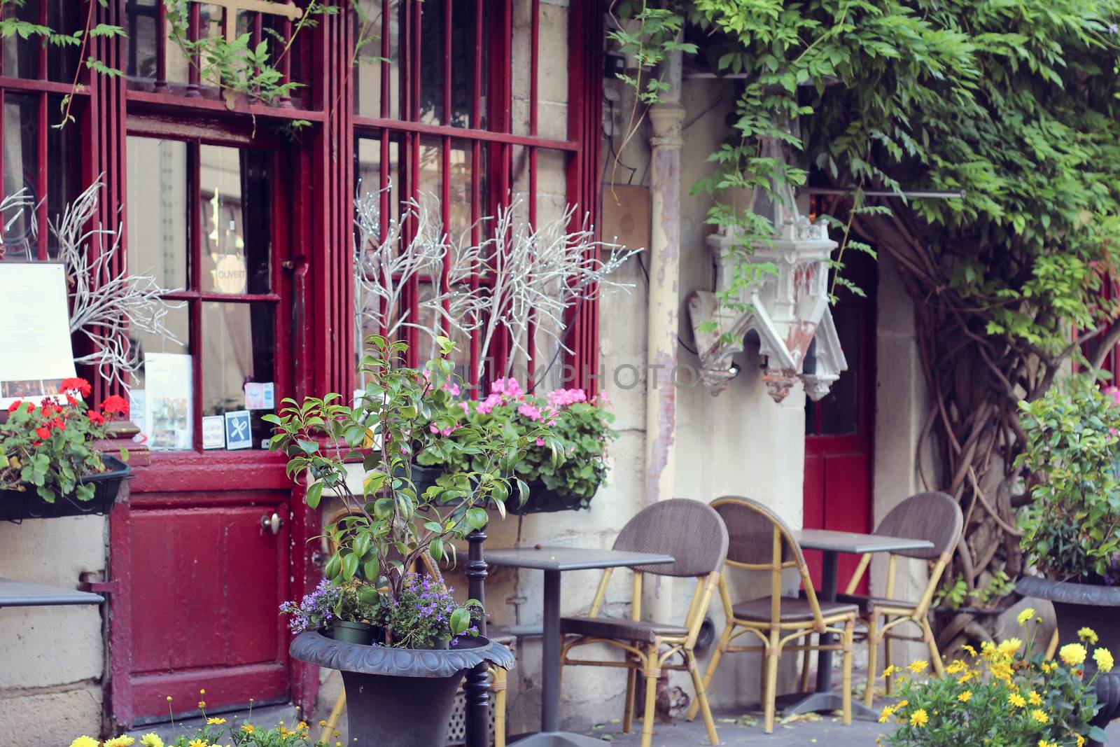 The view on traditional parisian buildings in Paris, France.