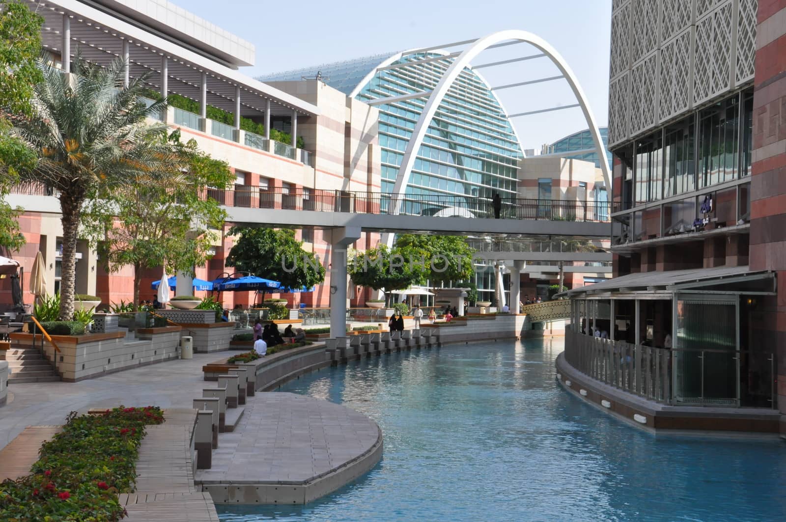 Festival Centre Waterfront in Dubai, UAE. Dubai Festival City is the Middle East's largest mixed-use development.