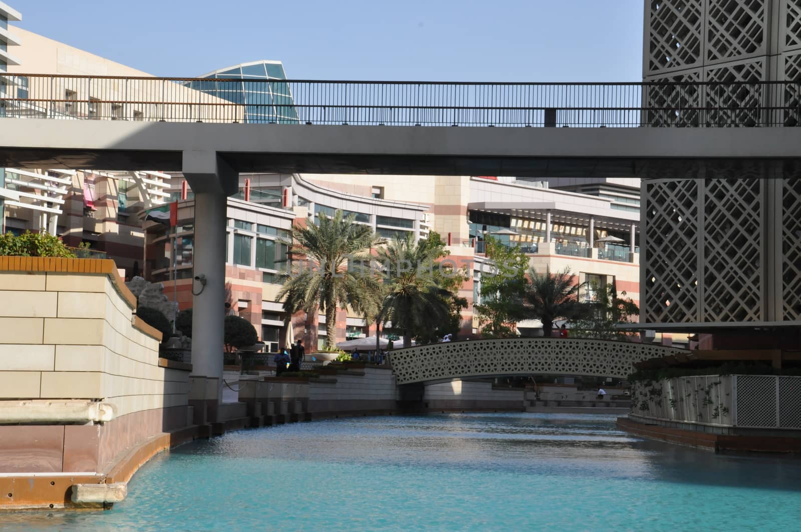 Festival Centre Waterfront in Dubai, UAE. Dubai Festival City is the Middle East's largest mixed-use development.