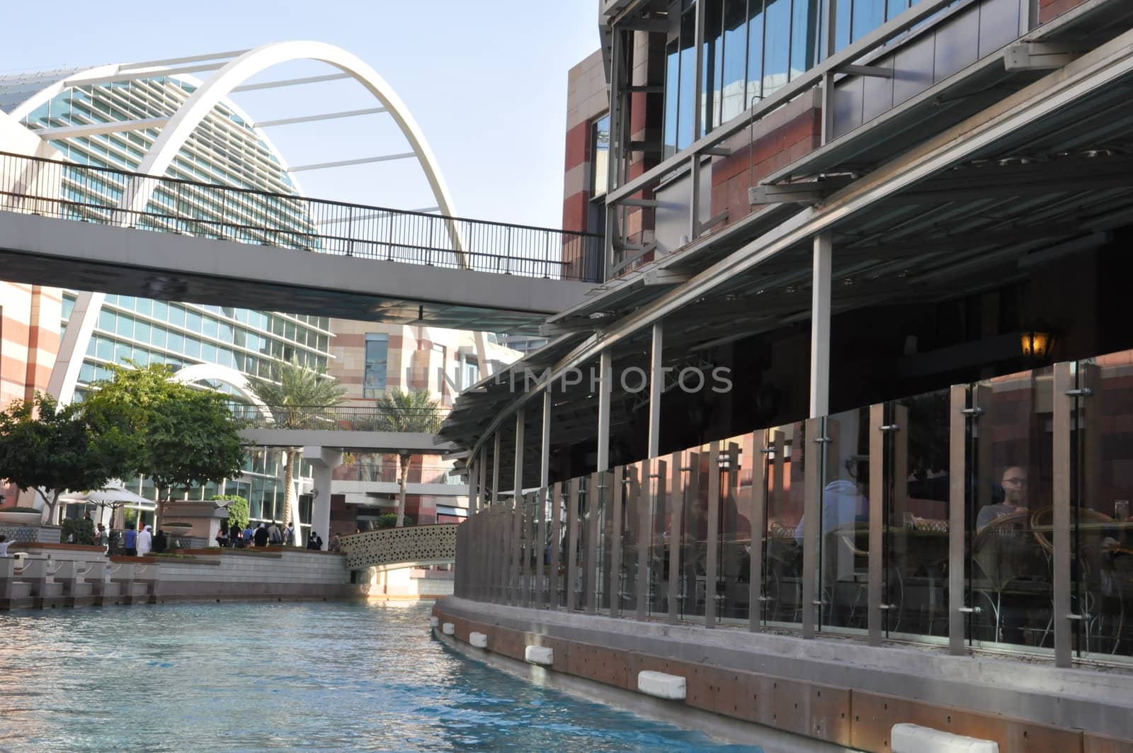 Festival Centre Waterfront in Dubai, UAE. Dubai Festival City is the Middle East's largest mixed-use development.