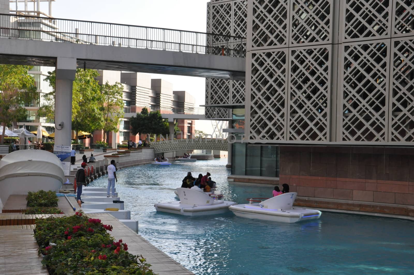 Festival Centre Waterfront in Dubai, UAE. Dubai Festival City is the Middle East's largest mixed-use development.