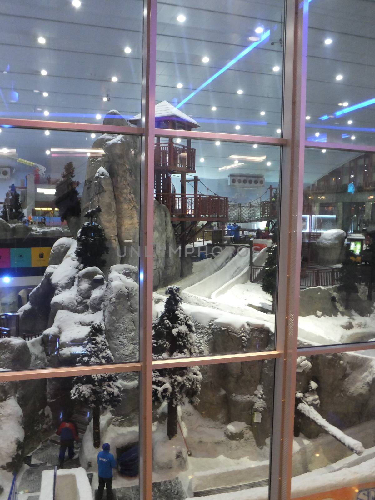 Ski Dubai at Mall of the Emirates in Dubai, UAE. Ski Dubai is an indoor ski resort with 22,500 square meters of indoor ski area.