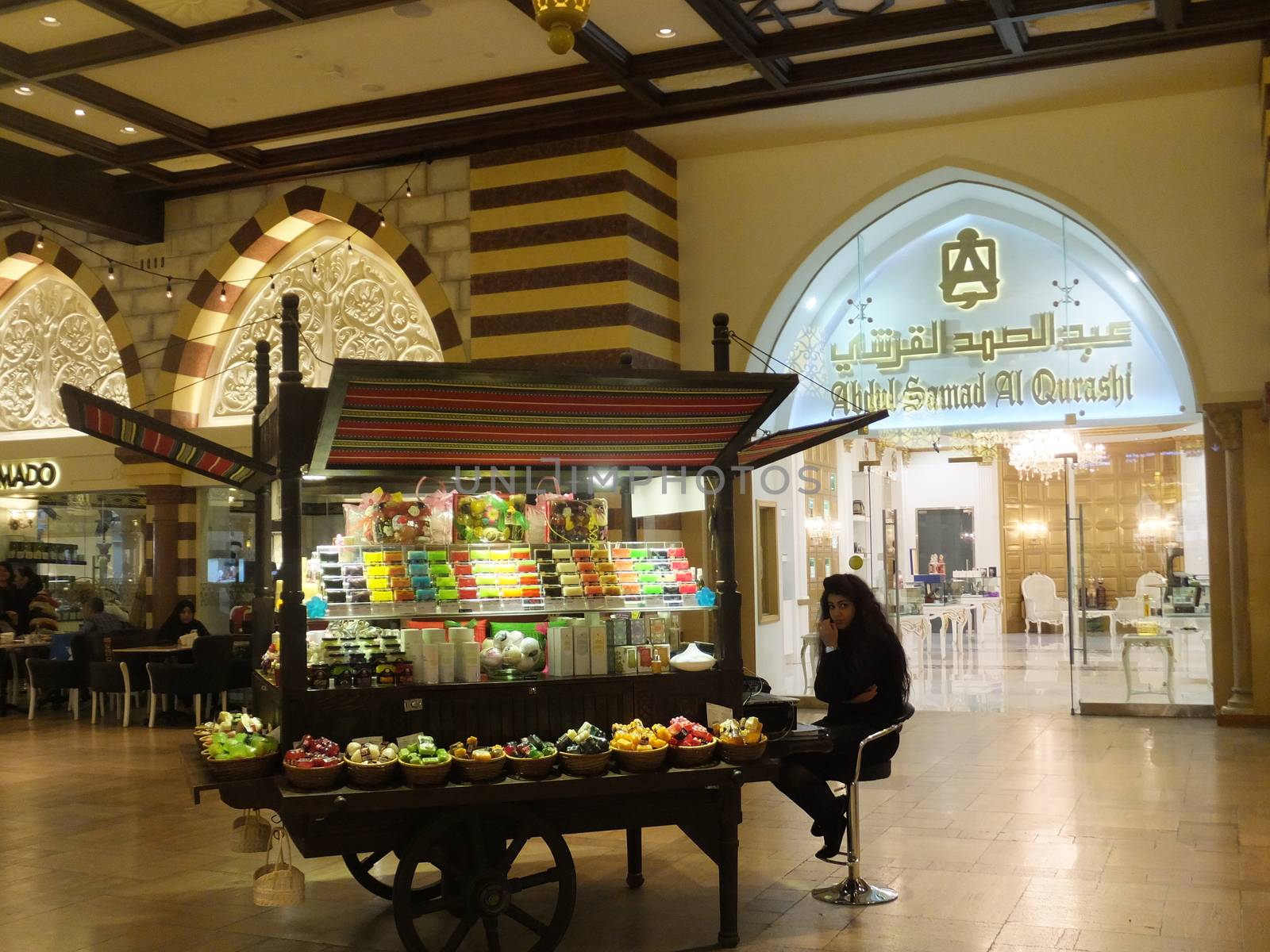 The Souk at Dubai Mall in Dubai, UAE. The mall is the world's largest shopping mall based on total area and 6th largest by gross leasable area.