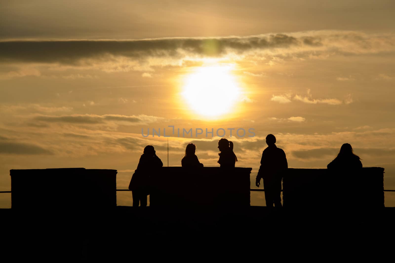 Sunset as seen from Akershus Castle in Oslo, Norway.