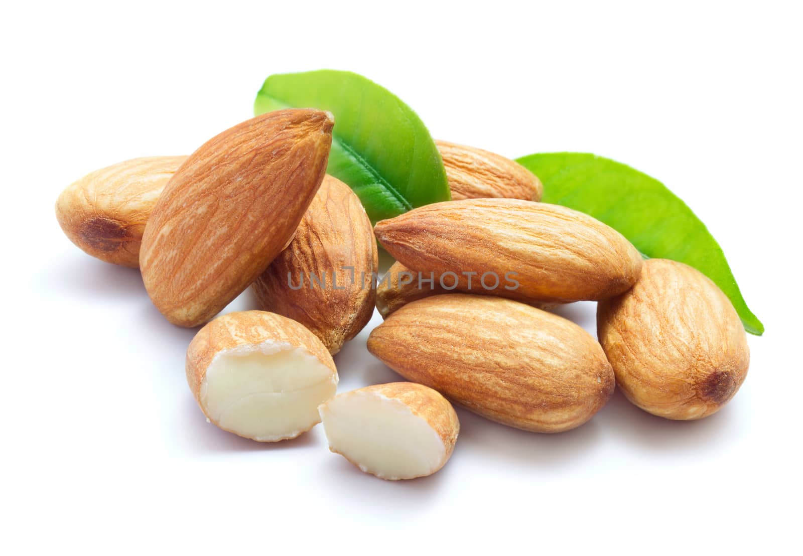 Almonds with leaves by Valengilda