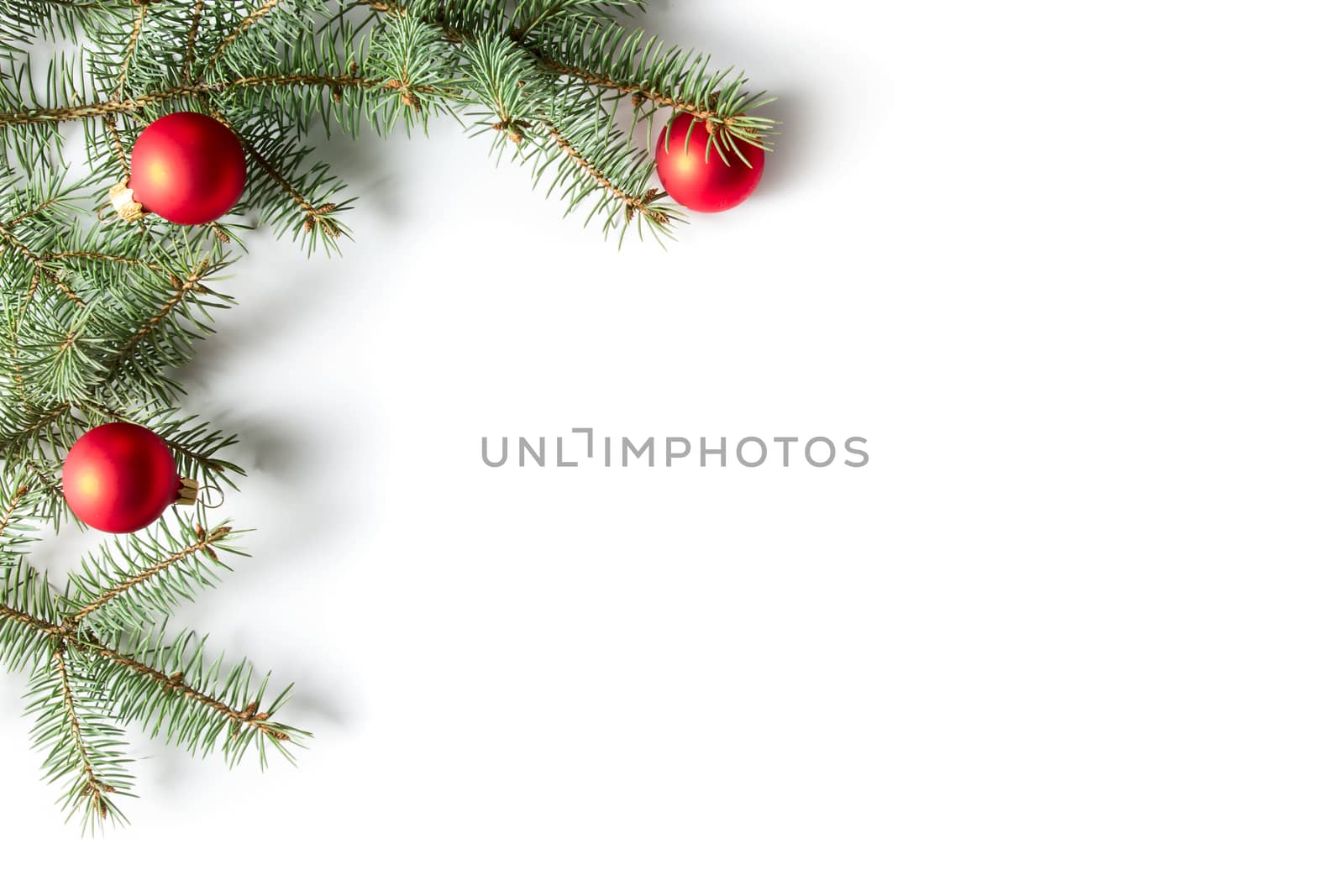 Christmas border on white background, isolated