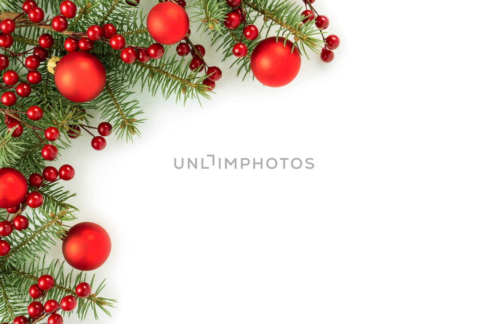 Christmas border isolated on white background