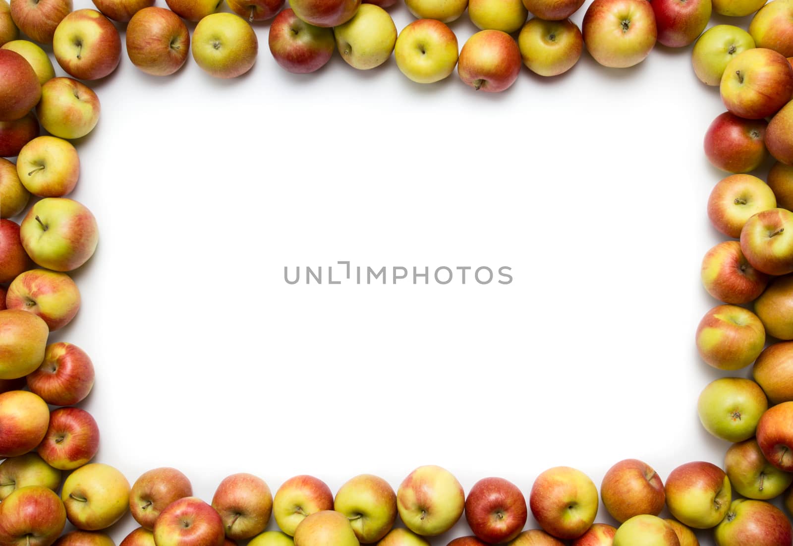 Fresh whole apples background with copy space