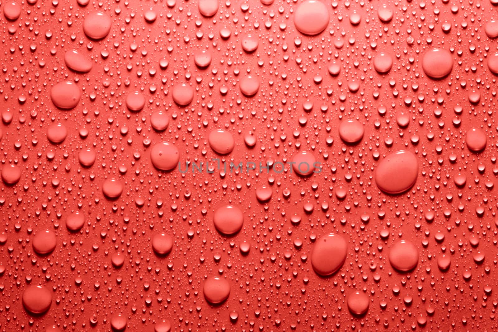 Water drop in red