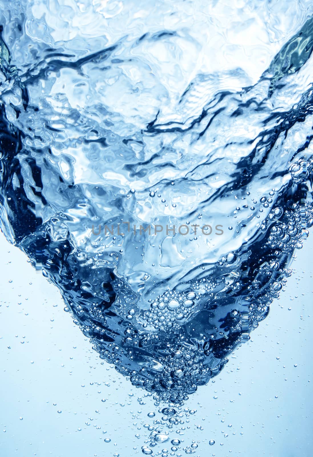 Whirlpool in blue underwater