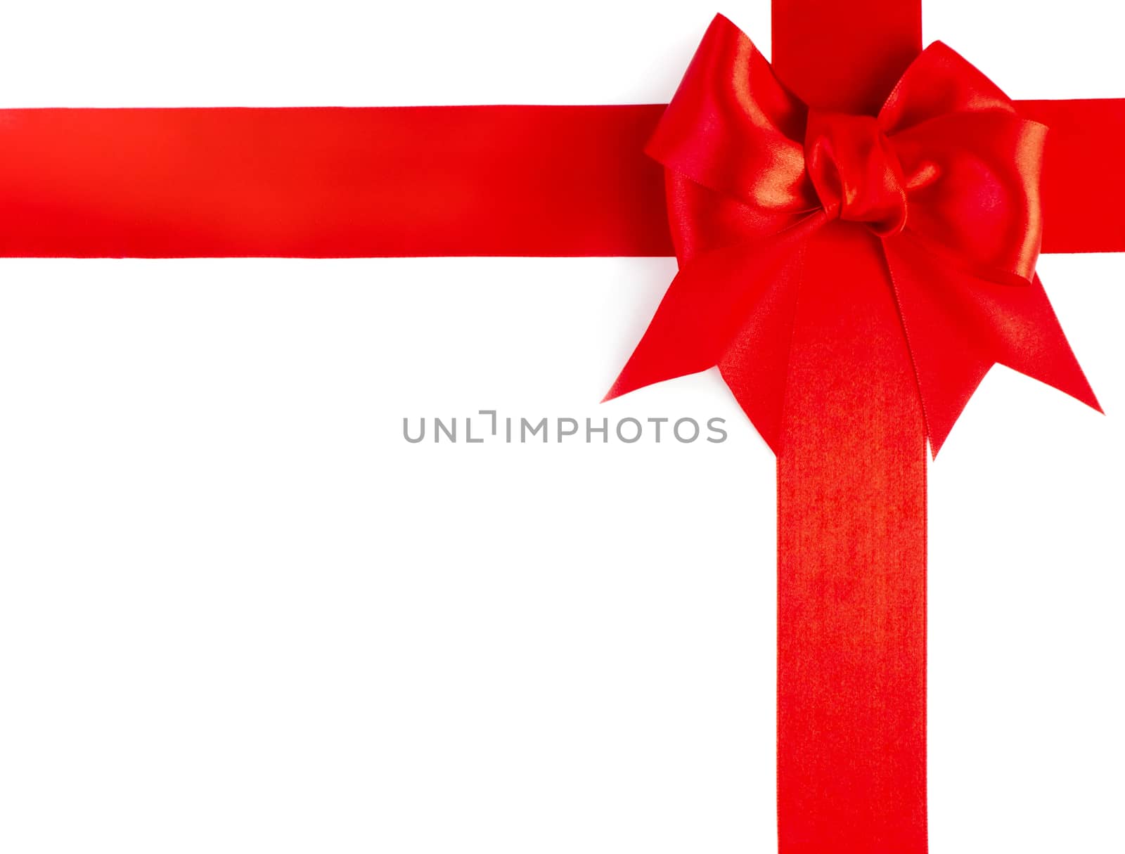 Red gift ribbon bow isolated on white background 