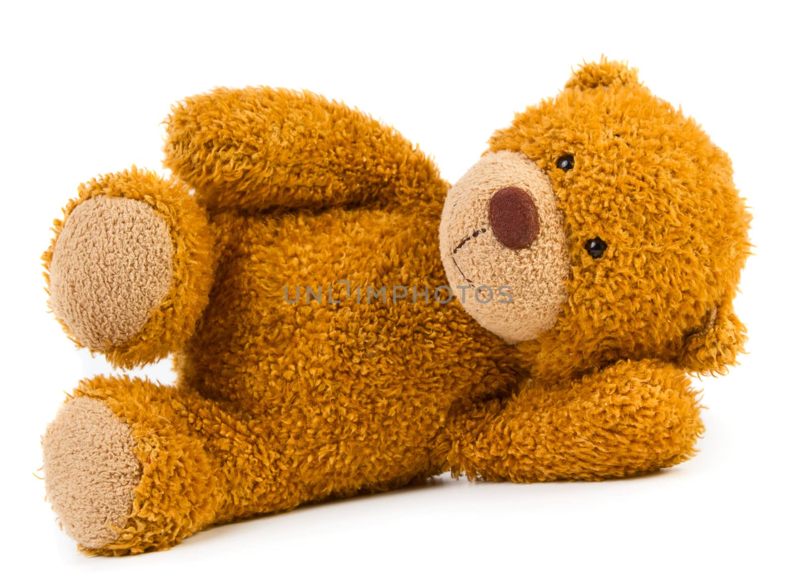 Toy teddy bear isolated on white background