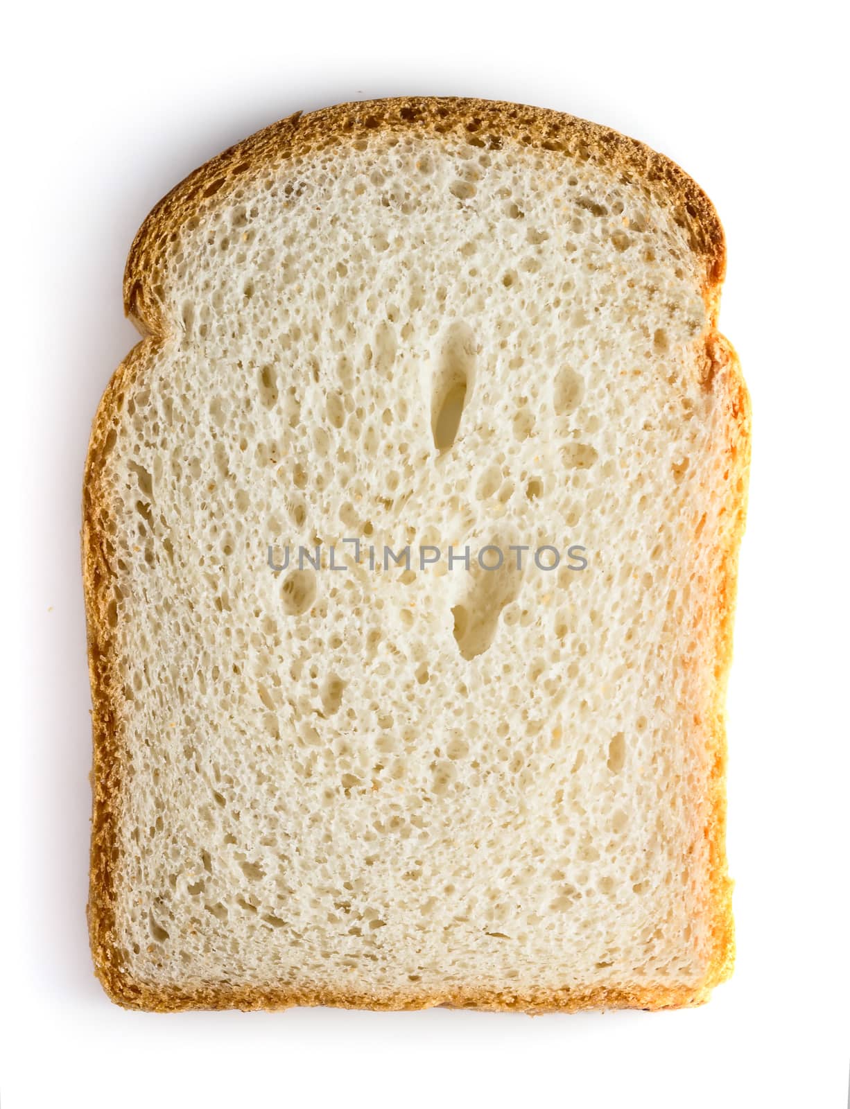 white bread slice isolated on white background
