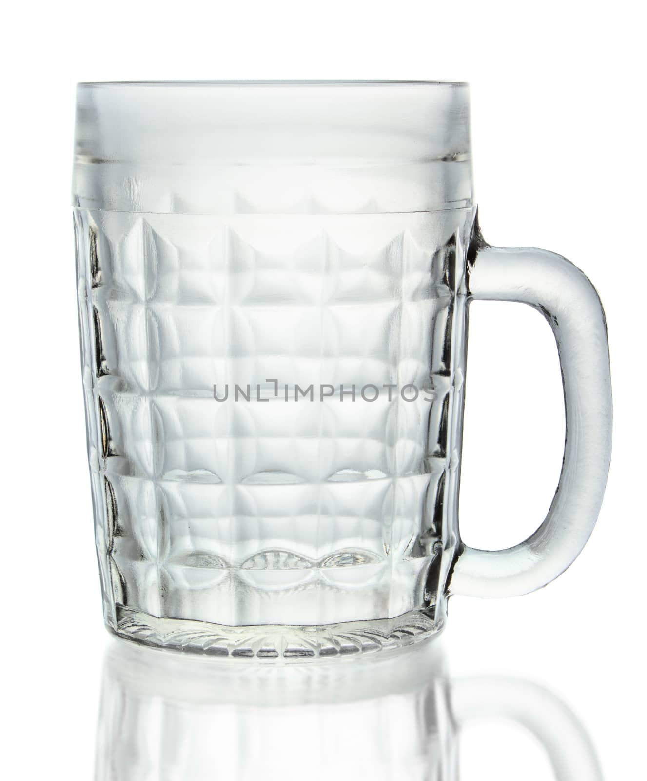 Empty beer glass isolated on white background