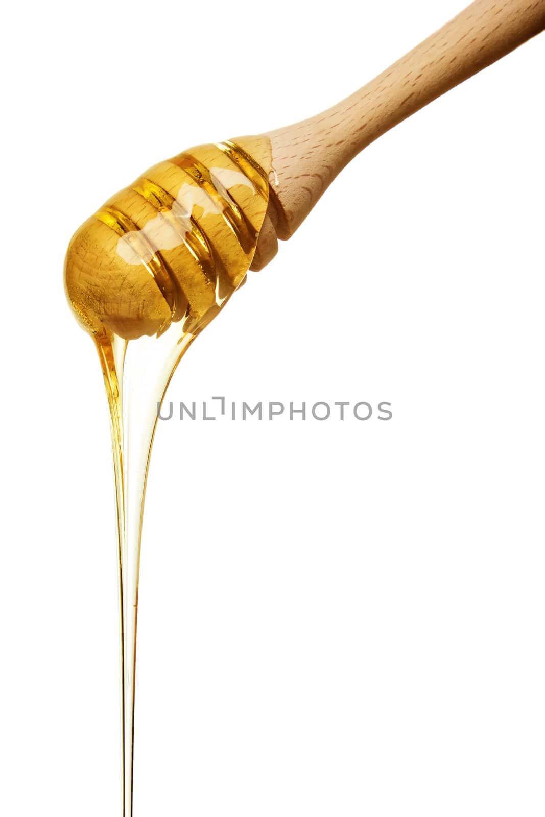 Honey dipper isolated on white background