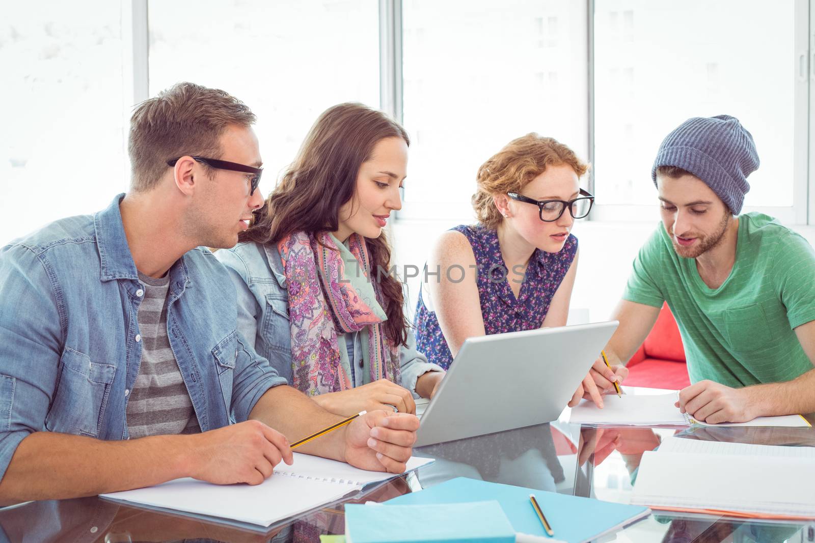 Fashion students working as a team at the college