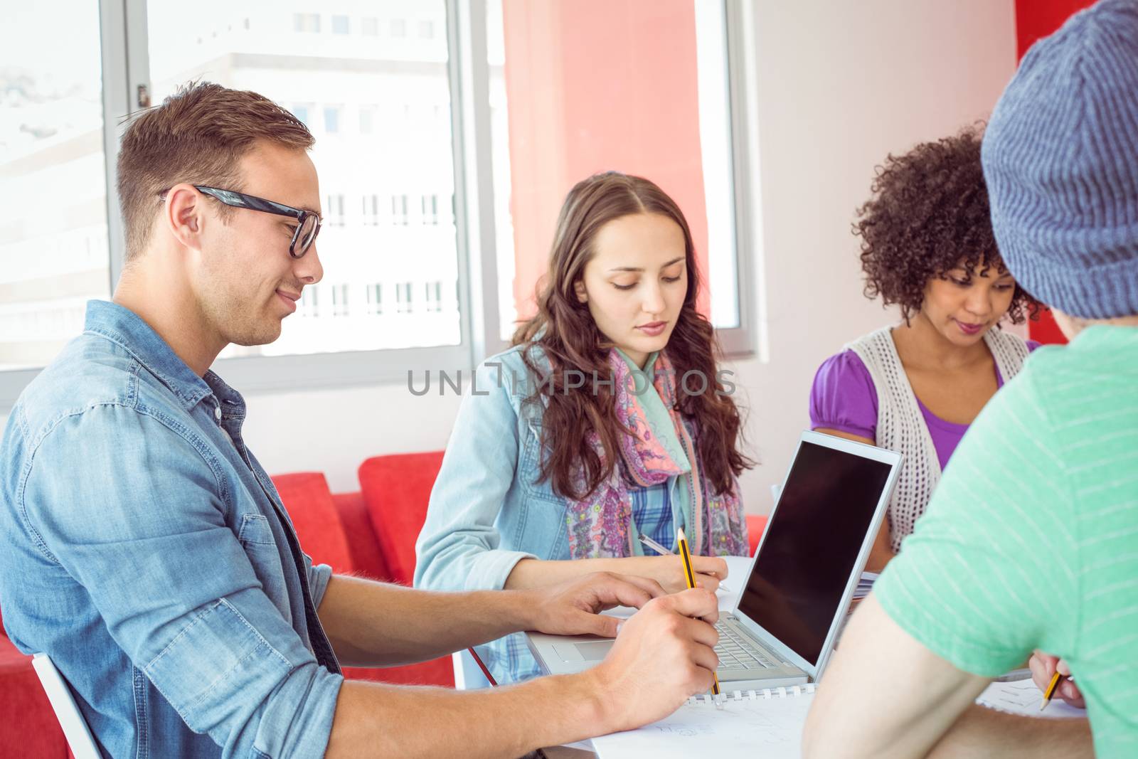 Fashion students working as a team at the college