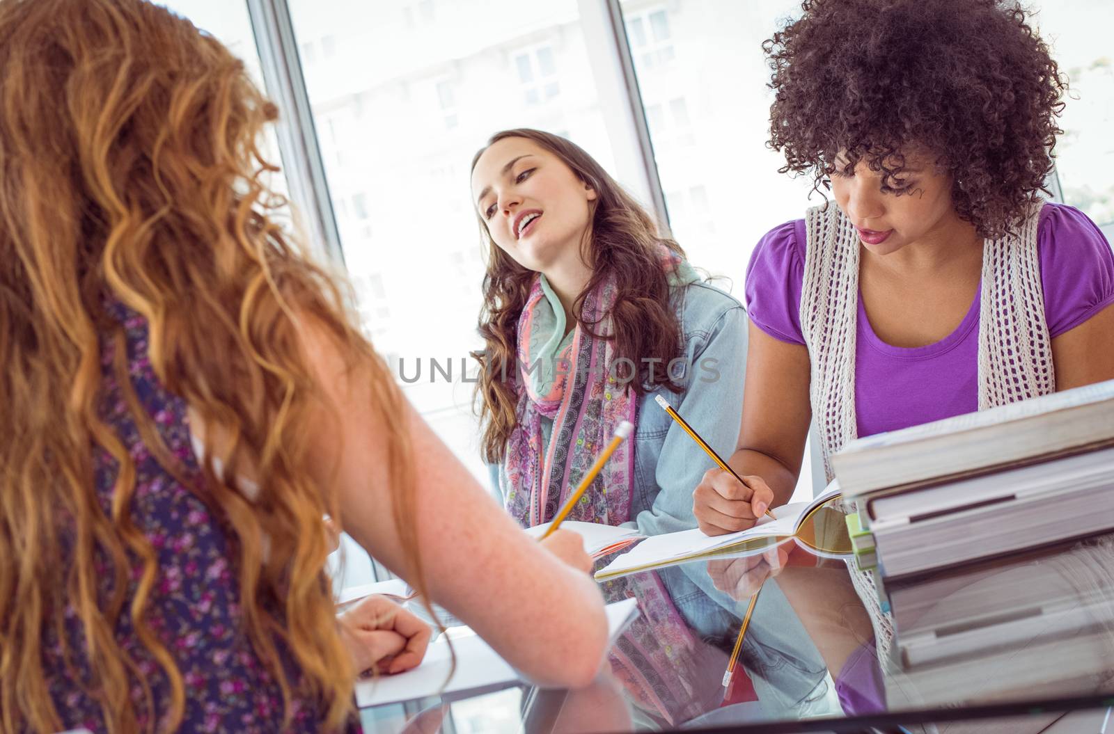 Fashion students working as a team at the college