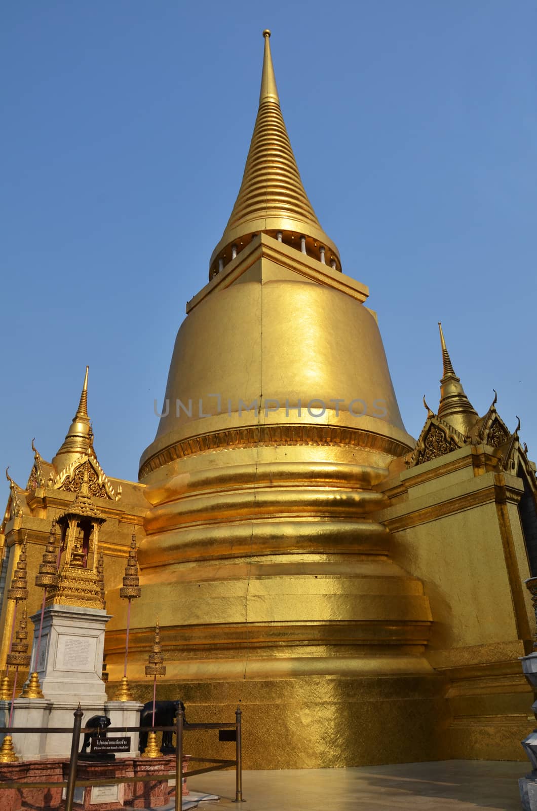 Golden pagoda in Grand Palace, Bangkok, Thailand by tang90246