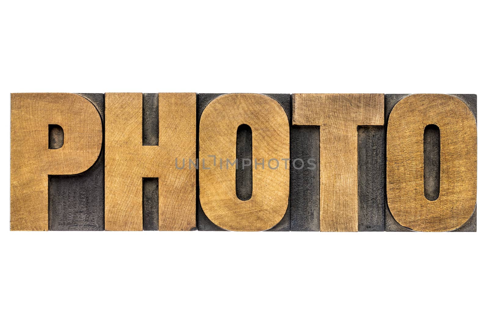 photo word in wood type by PixelsAway