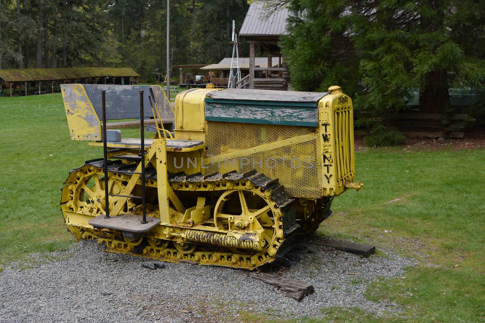 old yellow tractor