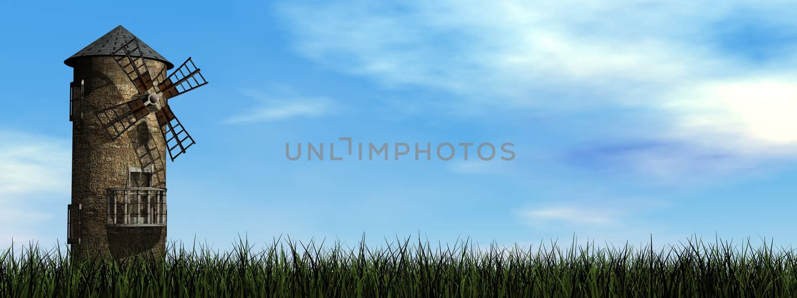 Ancient windmill - 3D render by Elenaphotos21