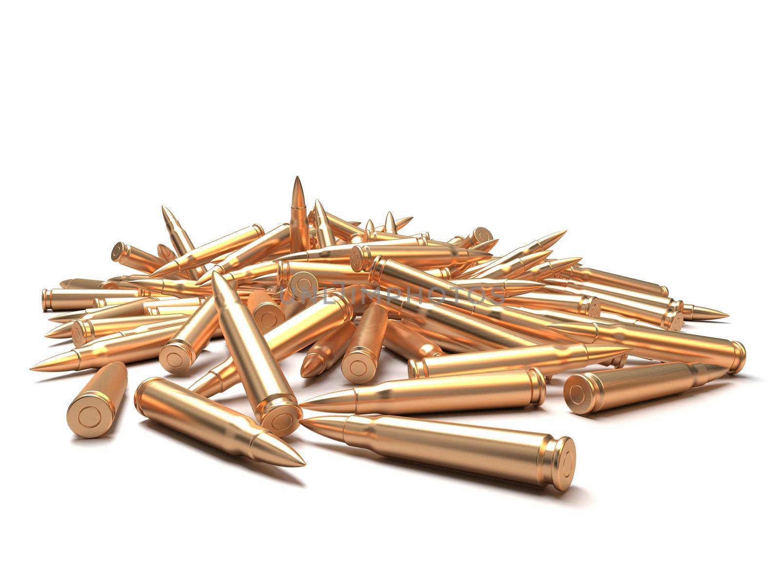 Rifle bullets over white background by igor_stramyk