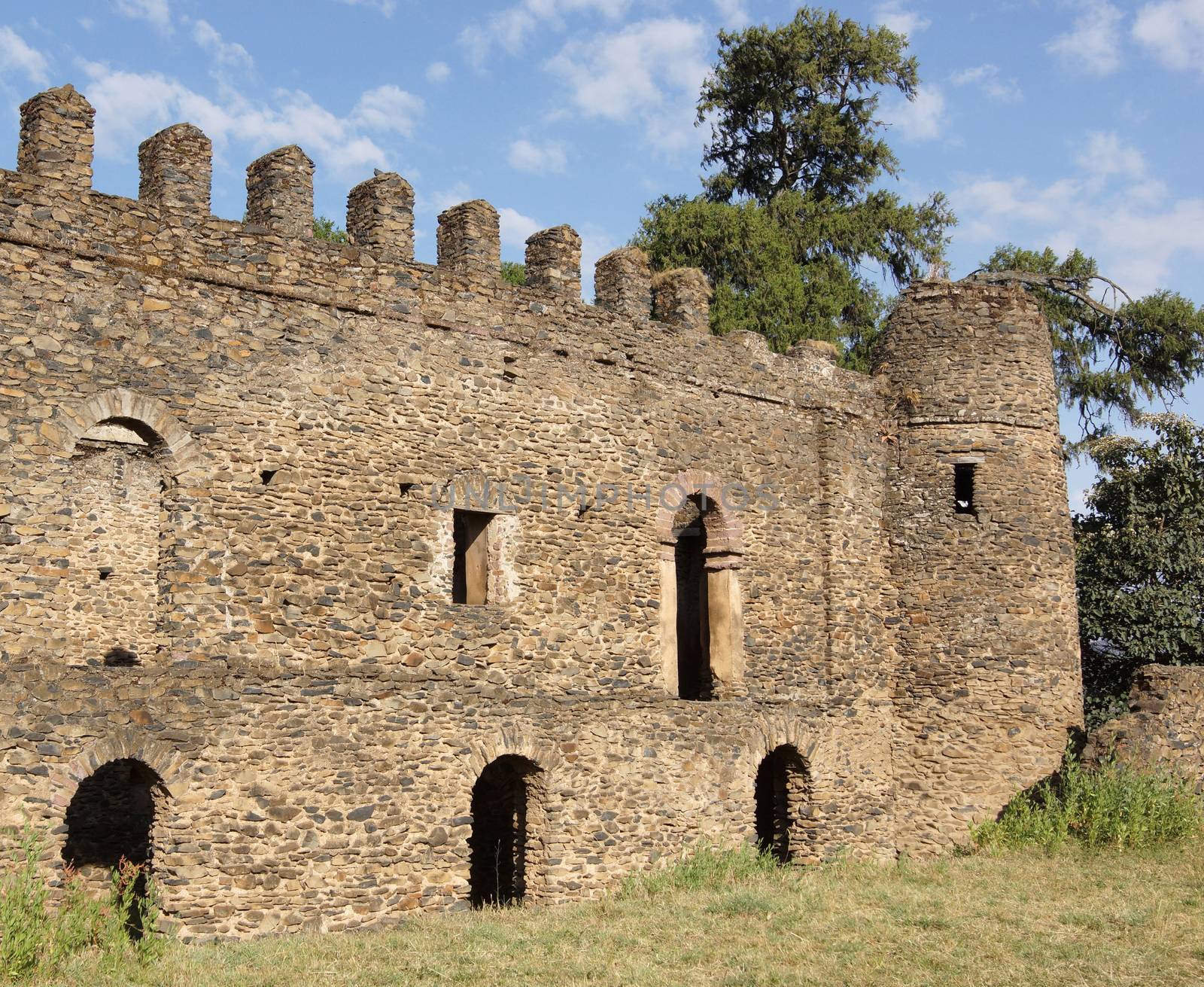 GONDAR, ETHIOPIA - NOVEMBER 26, 2014: Ruins of the palaces of Gondar on November 26, 2014 in Ethiopia, Africa.