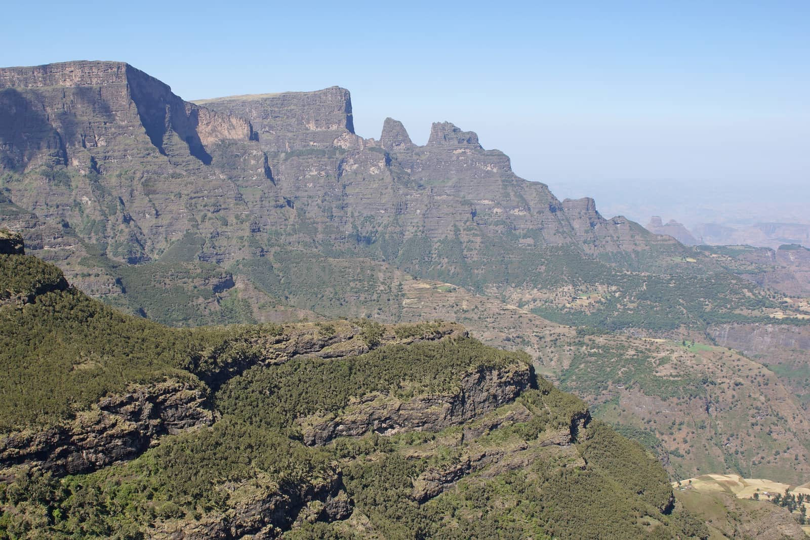 Panorama of the landscape of Semien Mountains National Park, Ethiopia, Africa