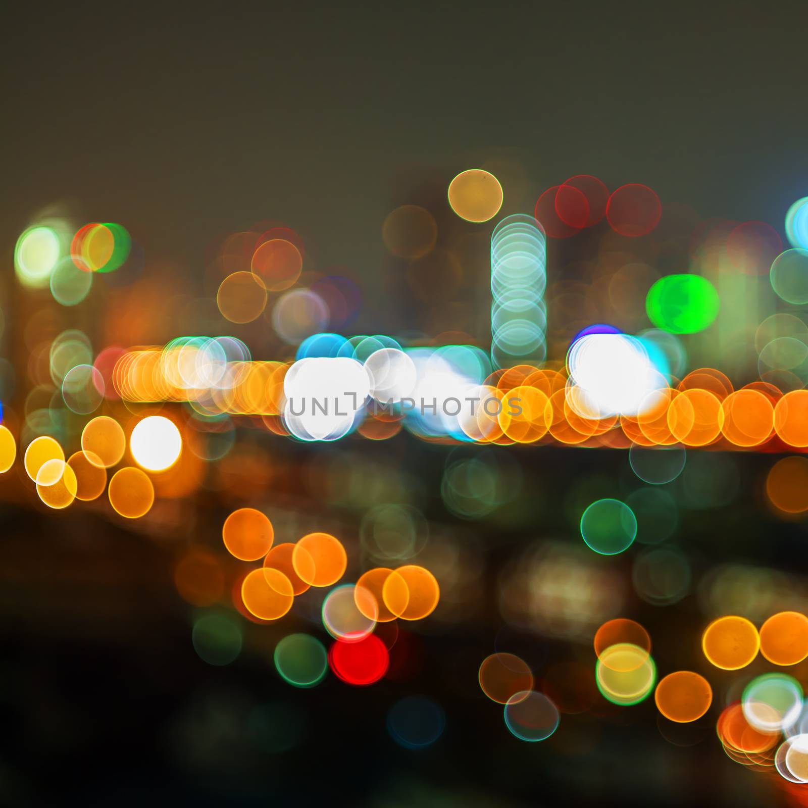 Bokeh and defocus of cityscape at night,Bangkok Thailand