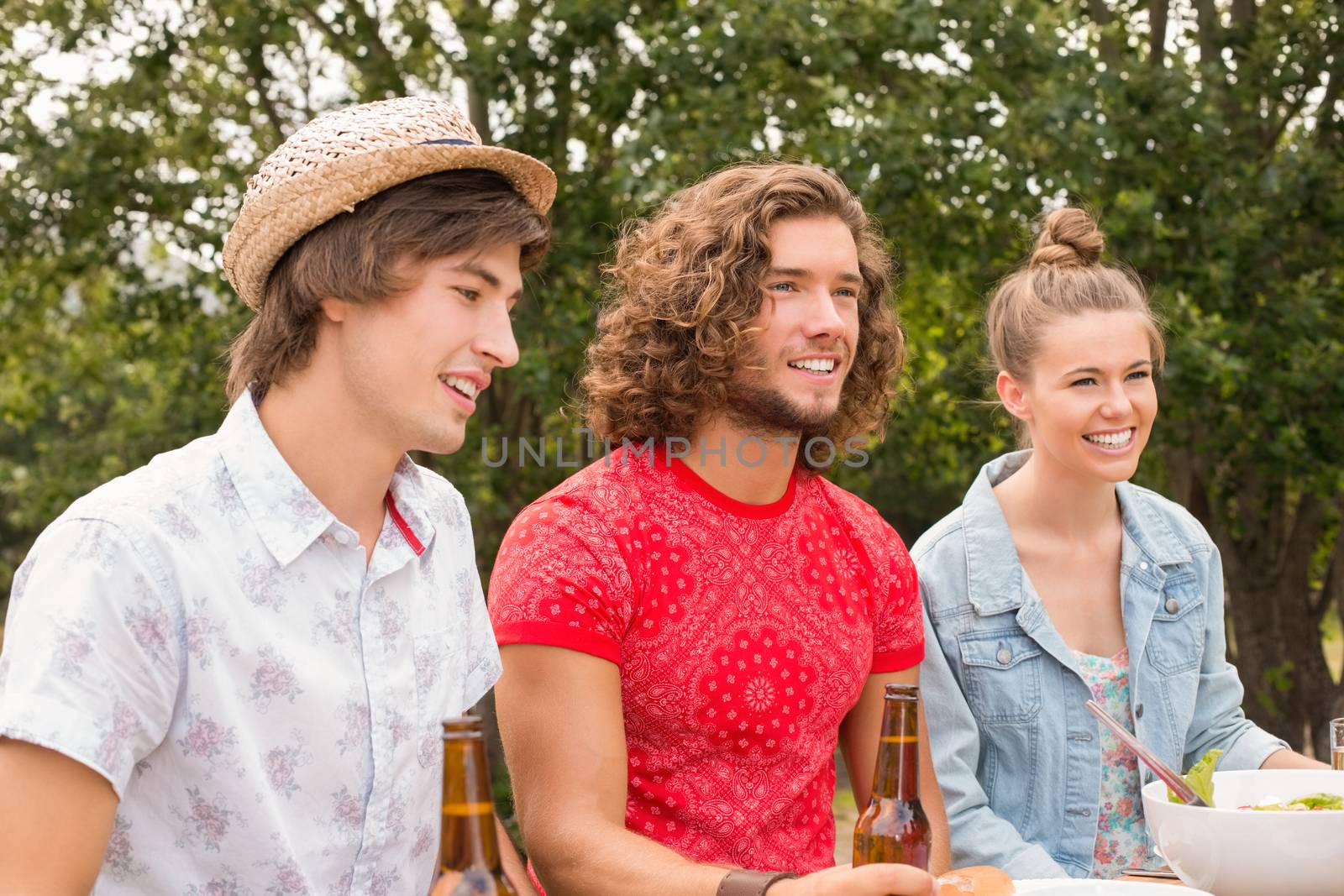 Happy friends in the park having lunch by Wavebreakmedia