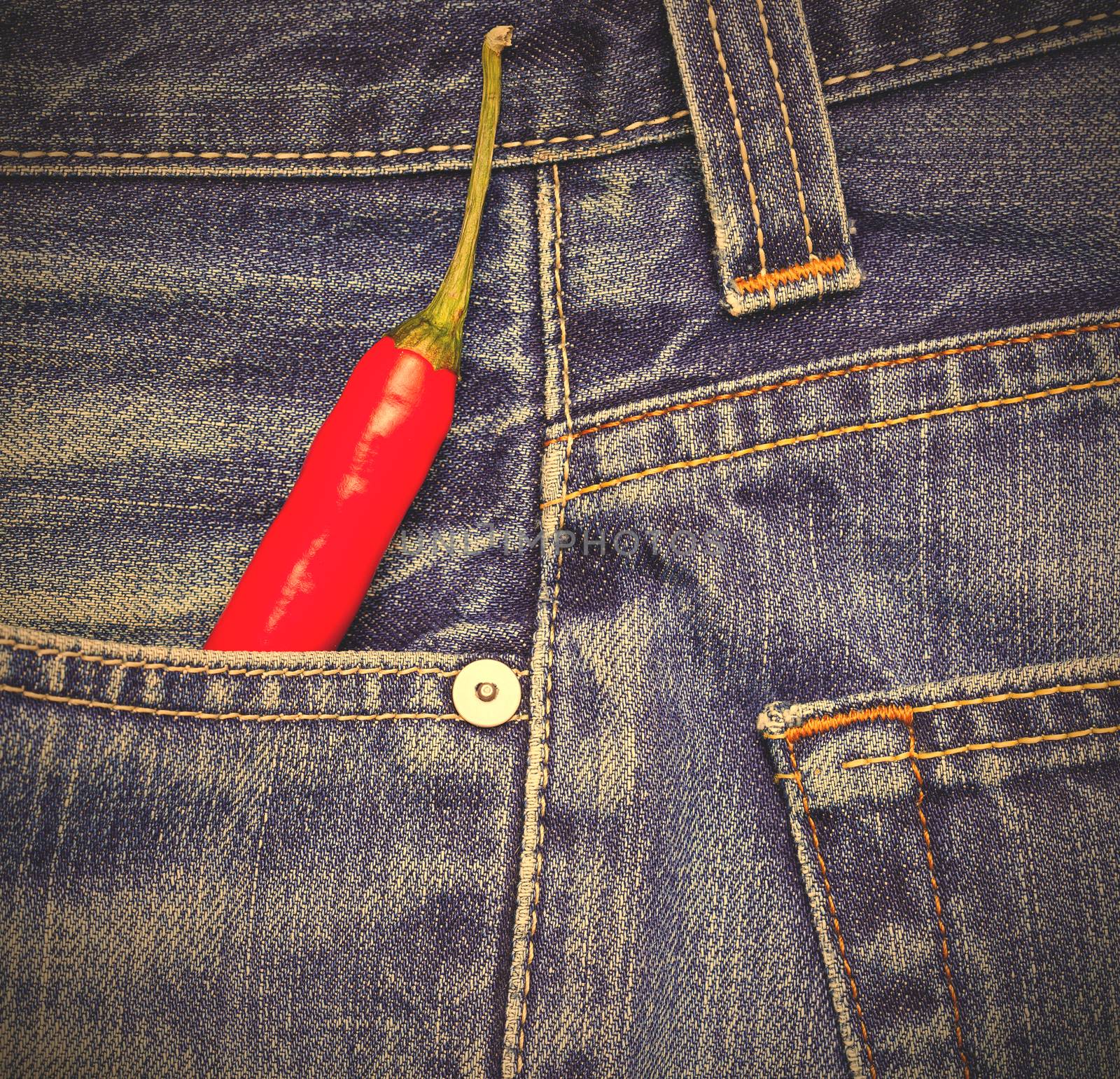 red hot chili peppers in a jeans pocket, instagram image style