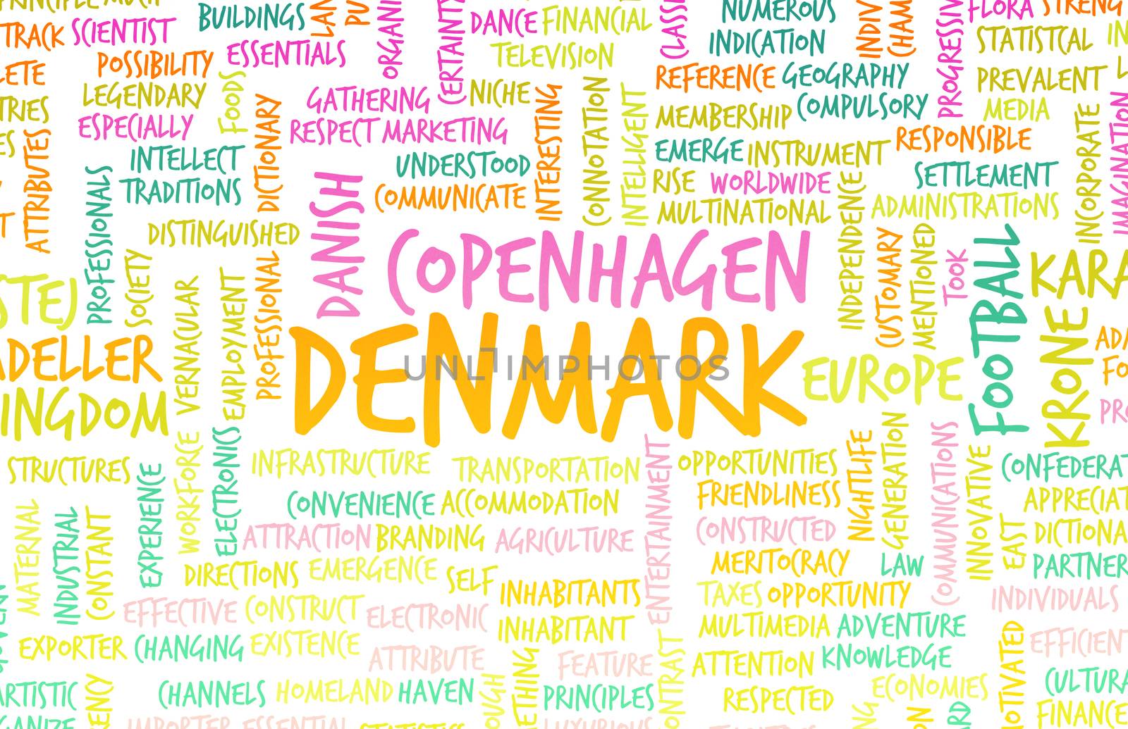 Denmark as a Country Abstract Art Concept