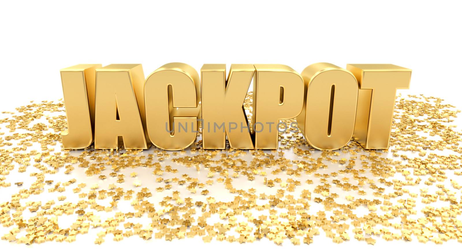 Jackpot with stars on white background - High quality 3D Render