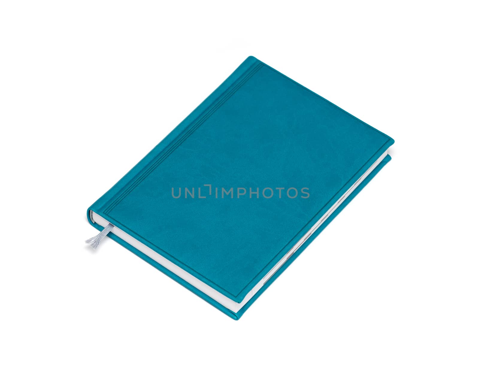 isolated blue notebook on white