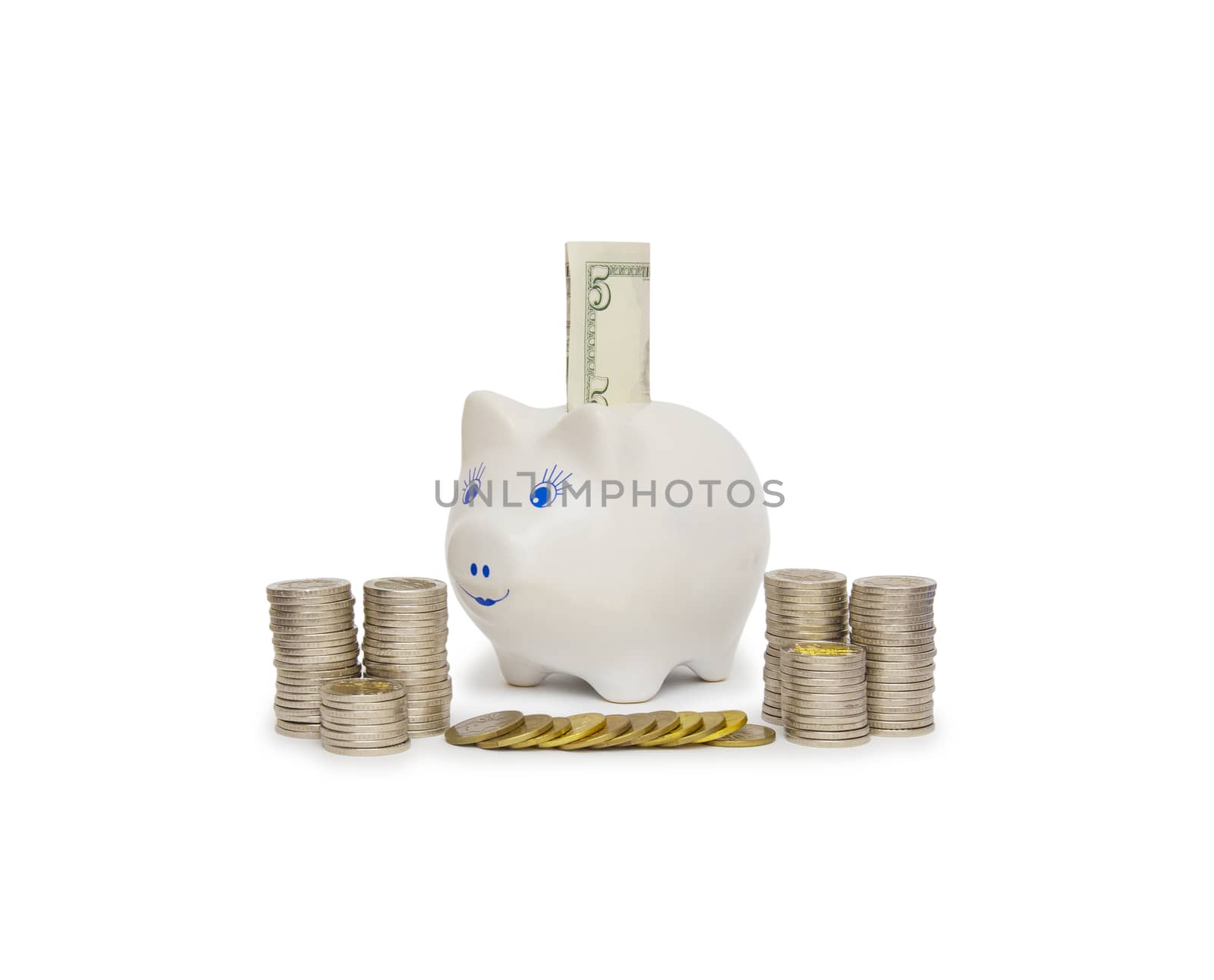 Piggy bank isolated on white