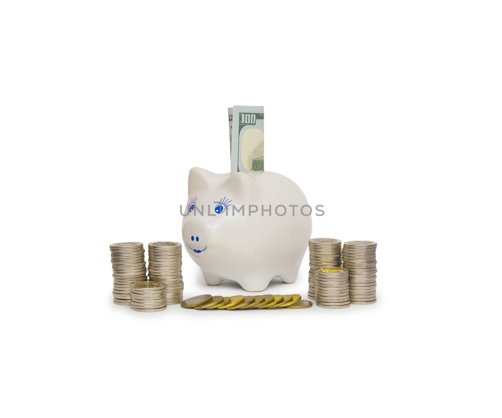 Piggy bank isolated on white