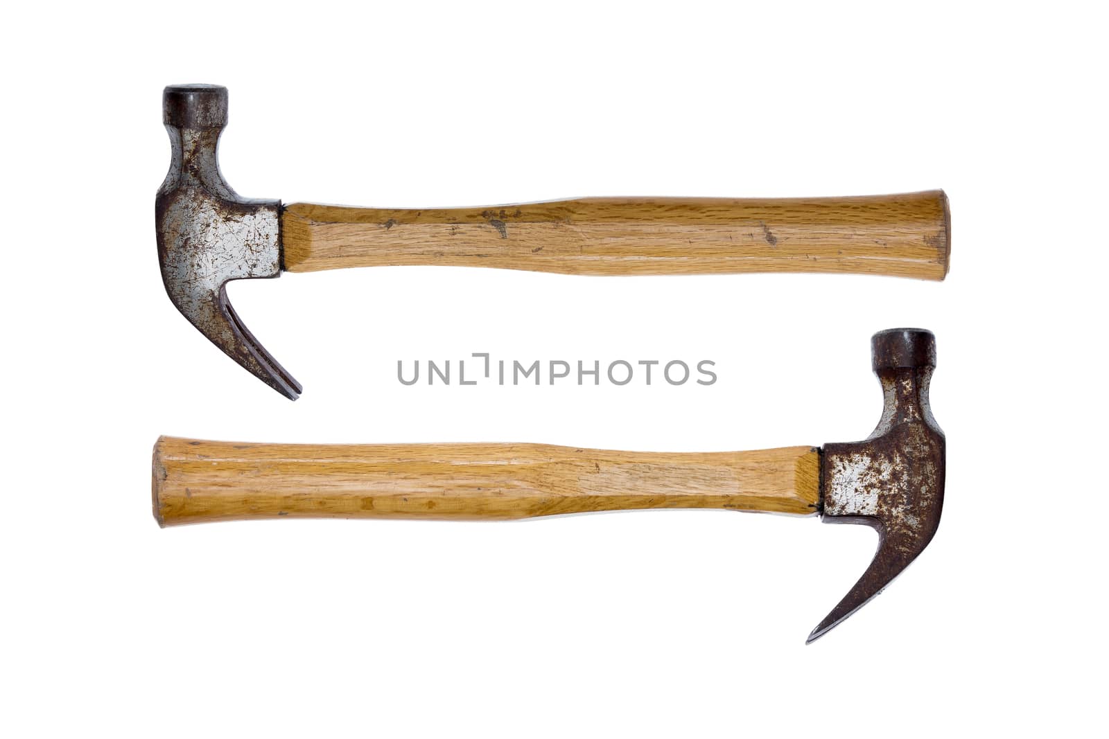 Two rusty claw hammers - equal power by coskun