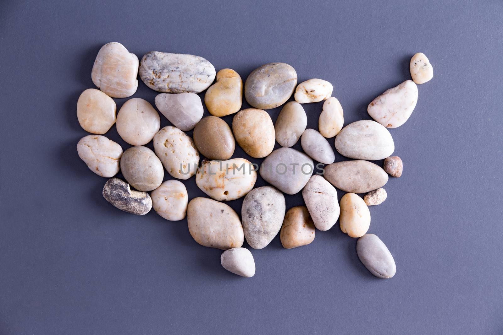 Map of United States of America, made of pebbles by coskun