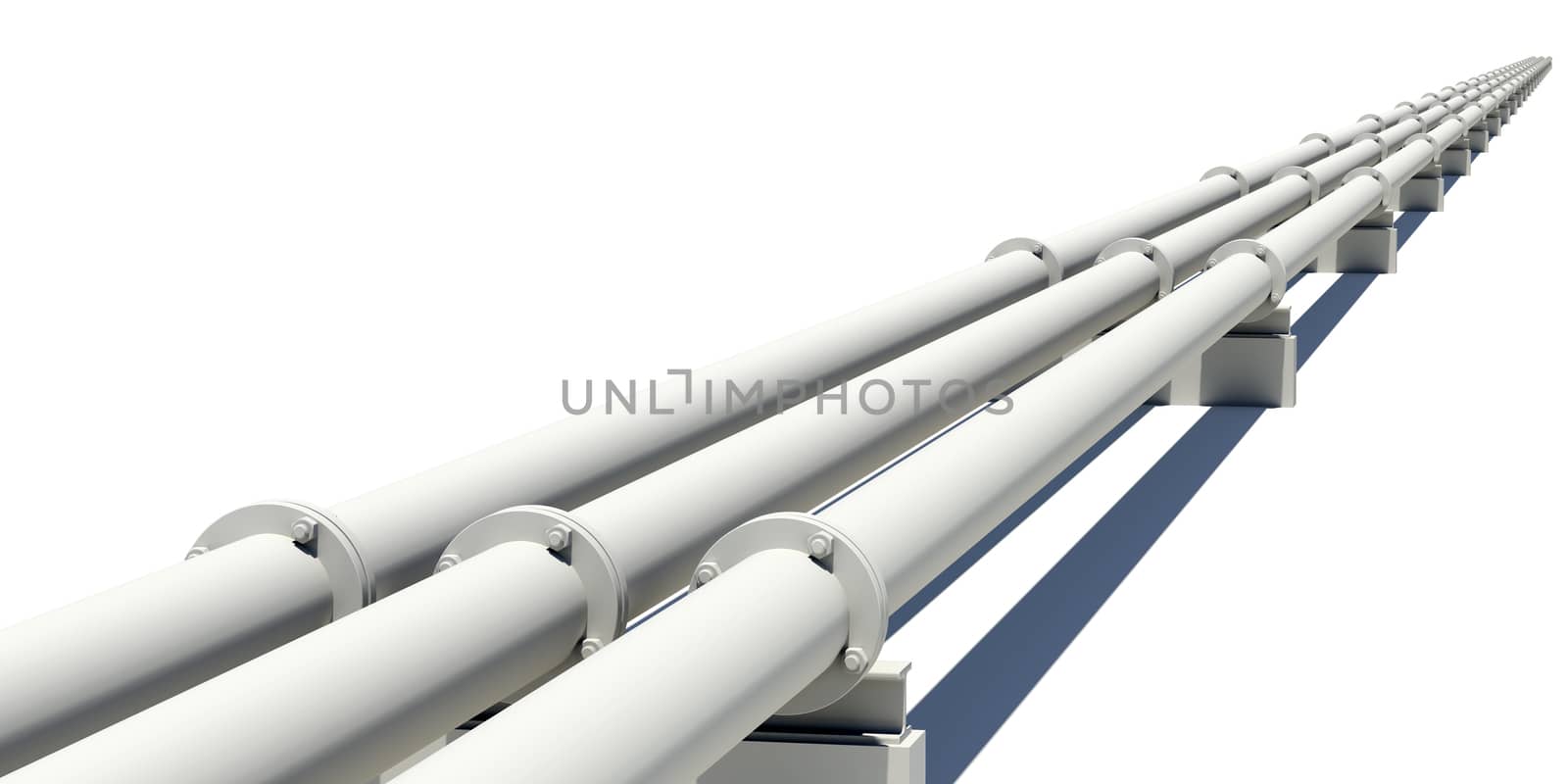 Industrial pipes stretching into distance. Isolated by cherezoff