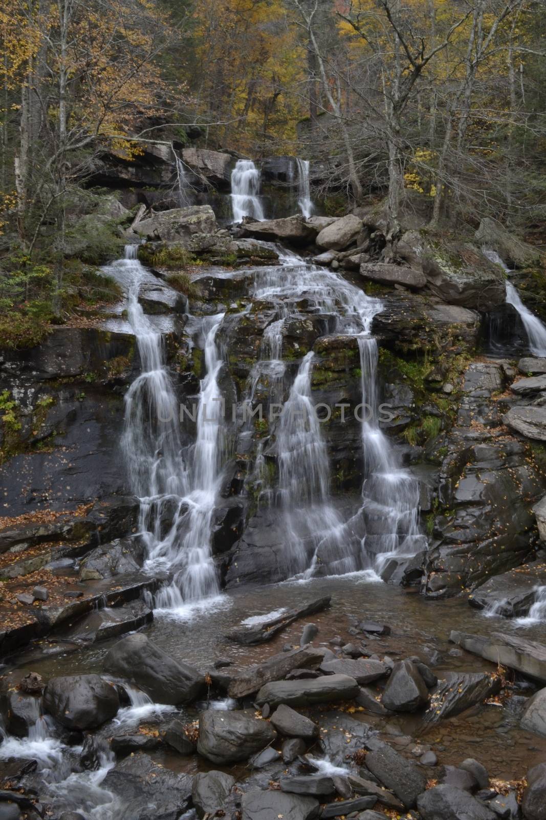 Waterfall in the Catskill mountains by rmbarricarte