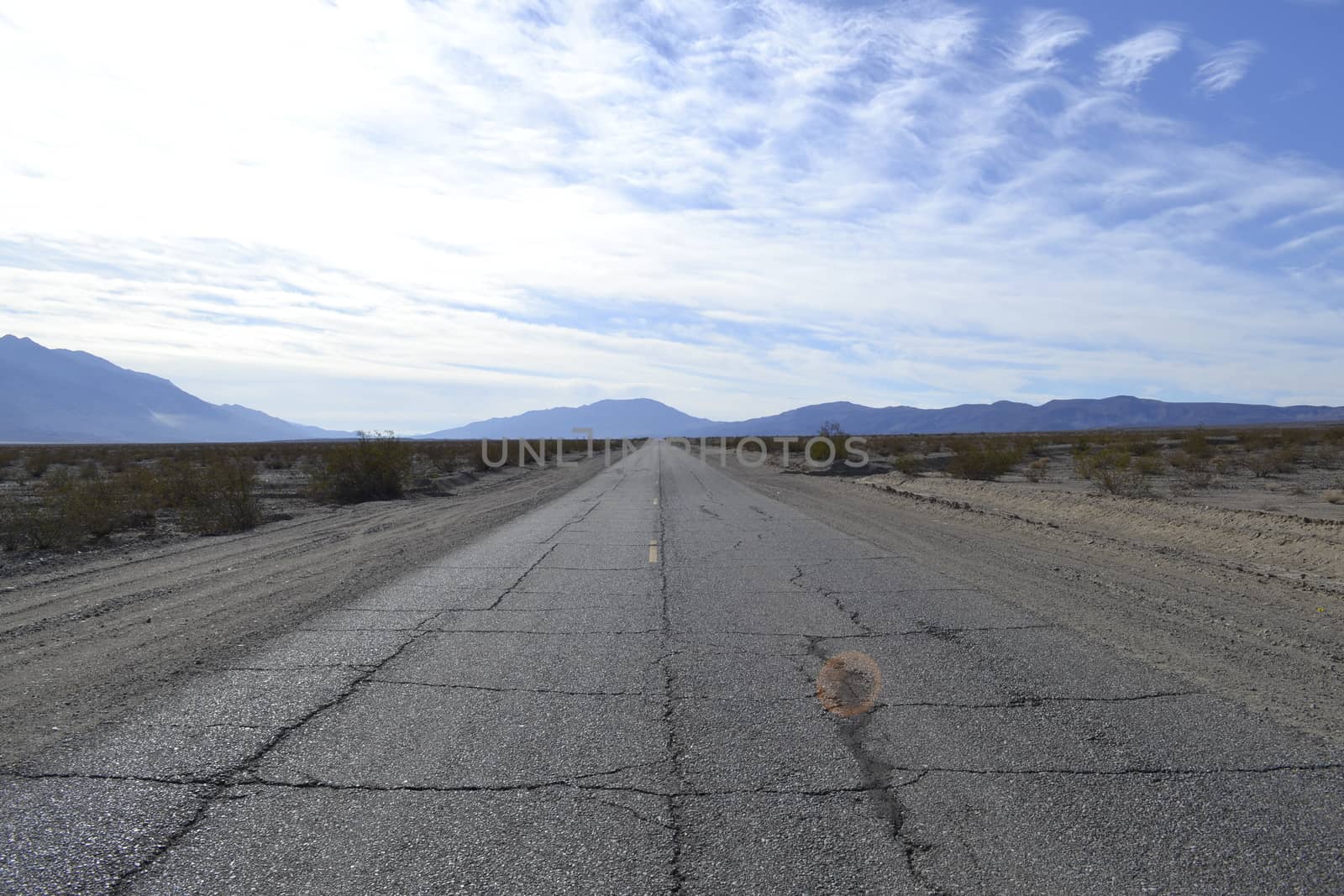 One of the many long roads in the Death Valley National Park