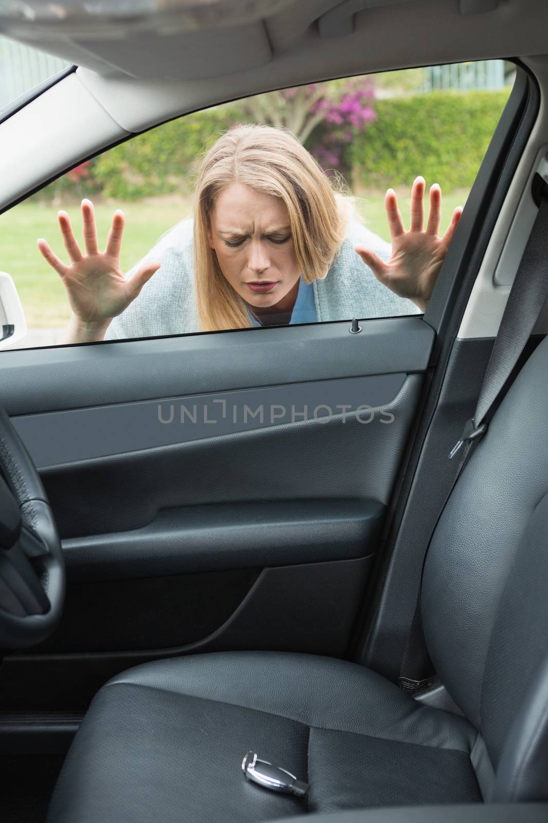 Woman forgot her key inside of her car 