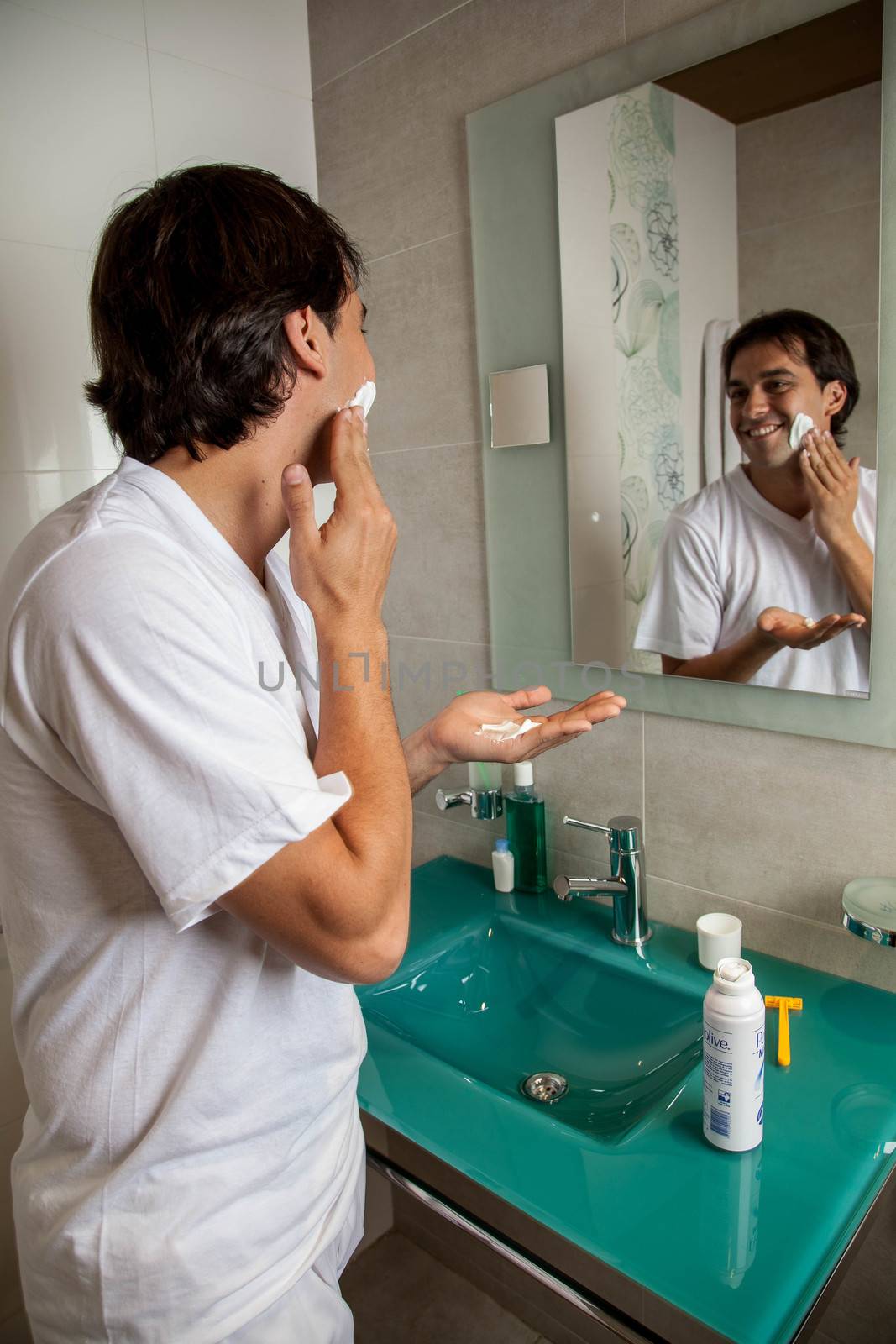man shaving