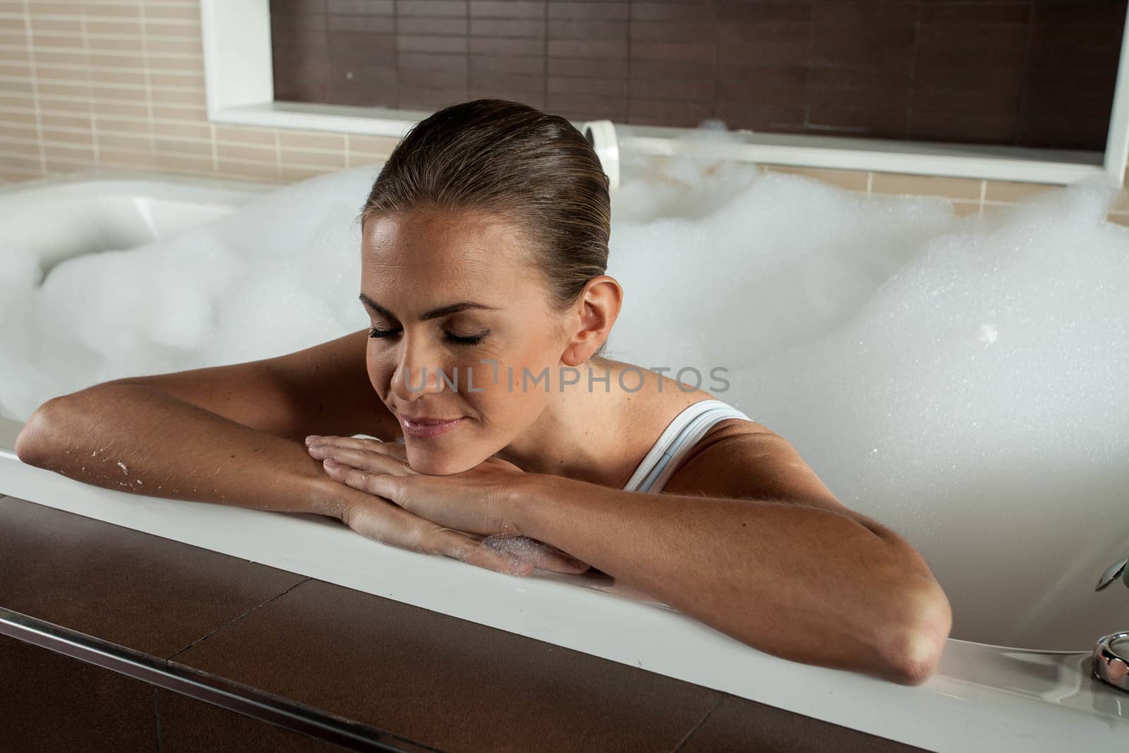 woman taking a shower