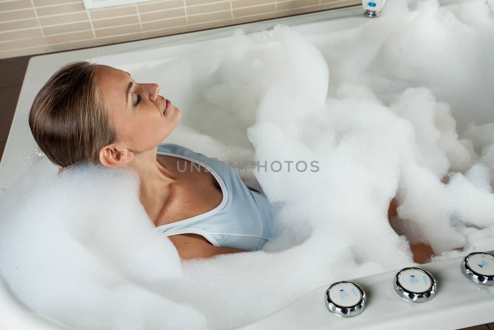 woman taking a shower