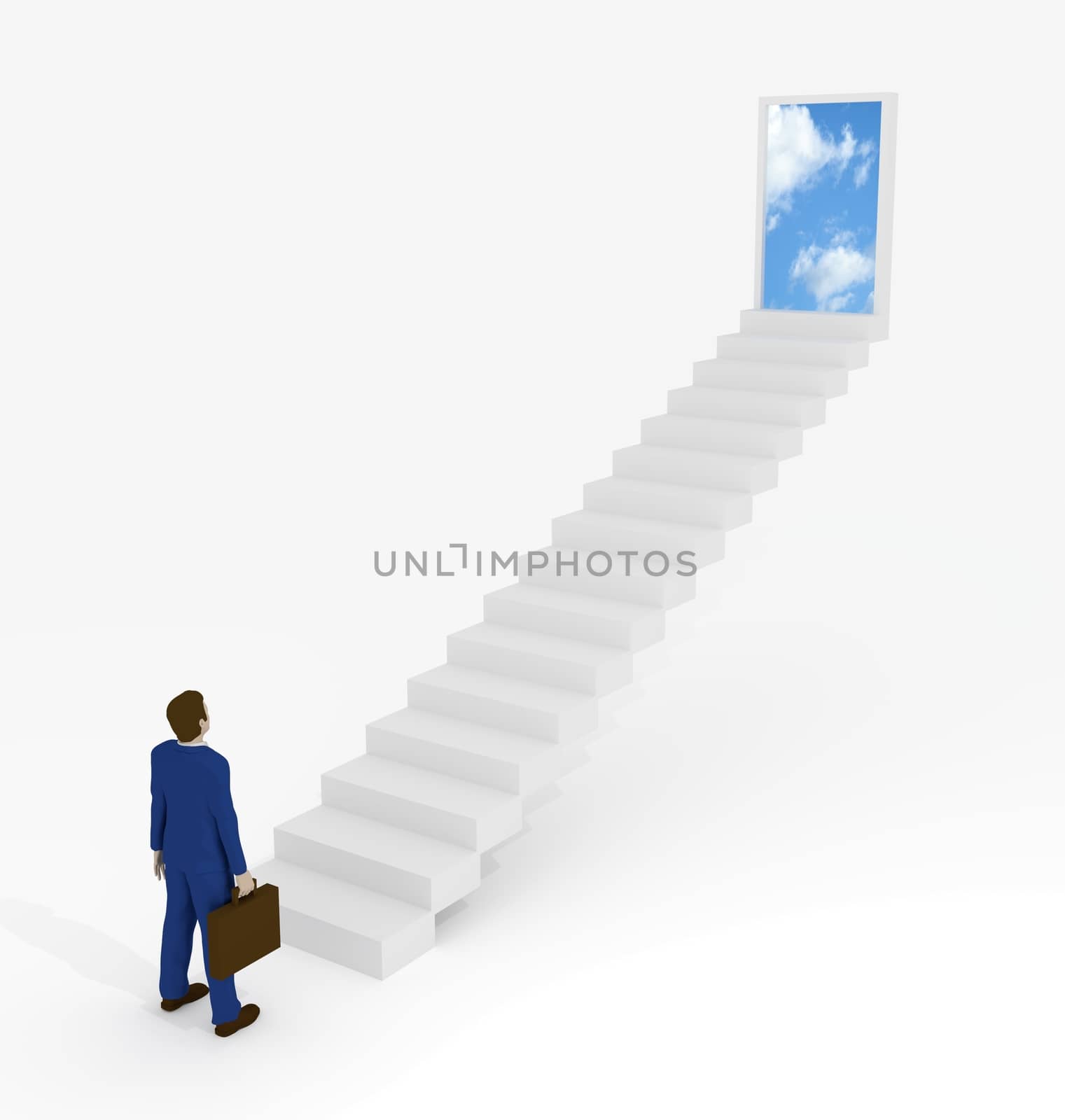 Illustration of a Businessman begining of a destination to a better place