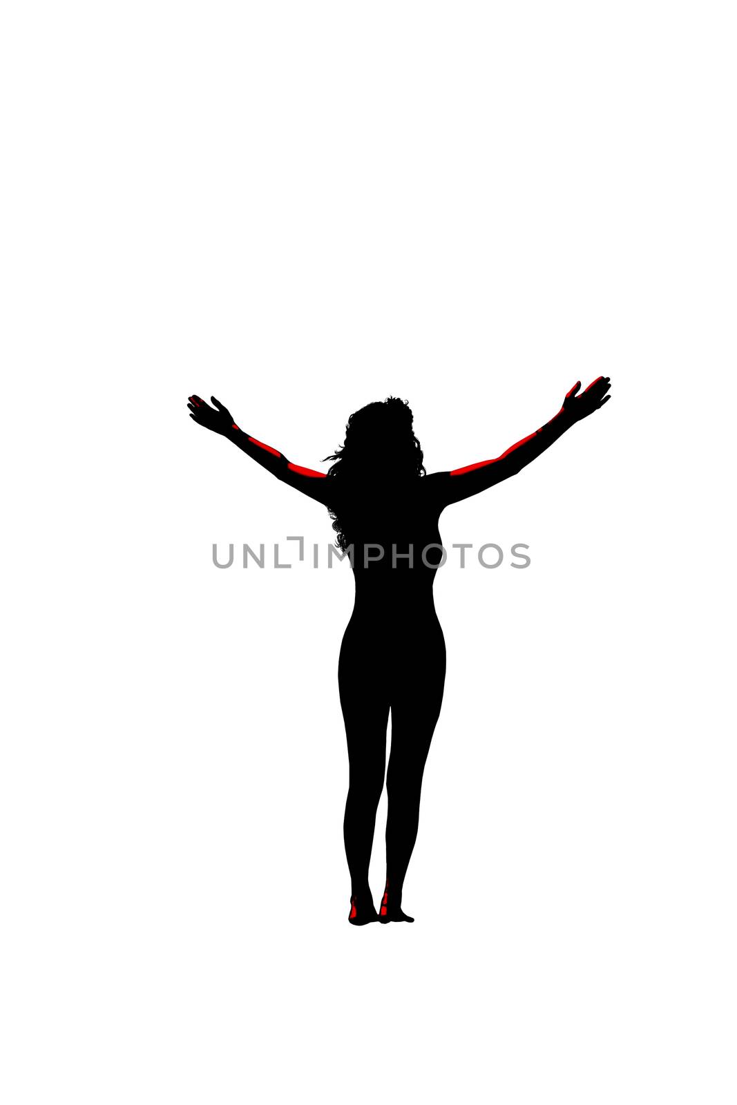 a beautiful woman doing yoga against a white background